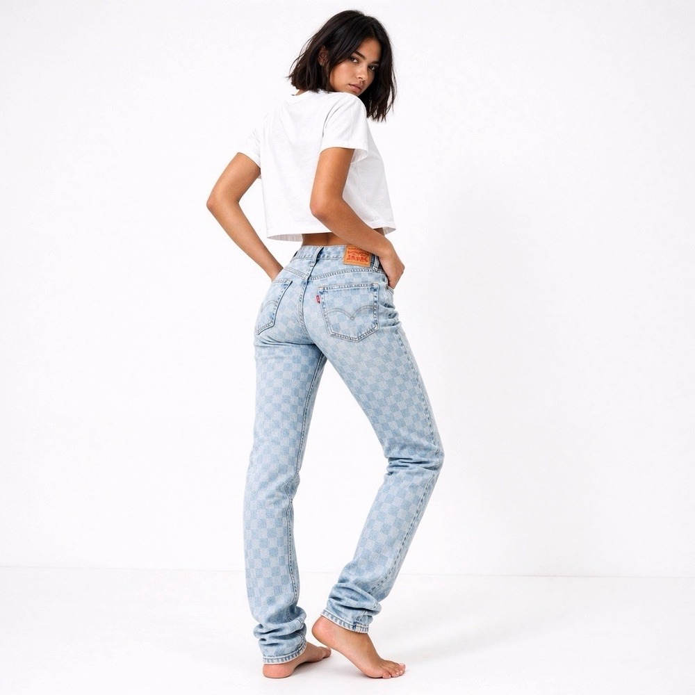 Levis‎ 512 Slim Taper Jeans Checkerboard Fade Light Wash 30x32 Y2K